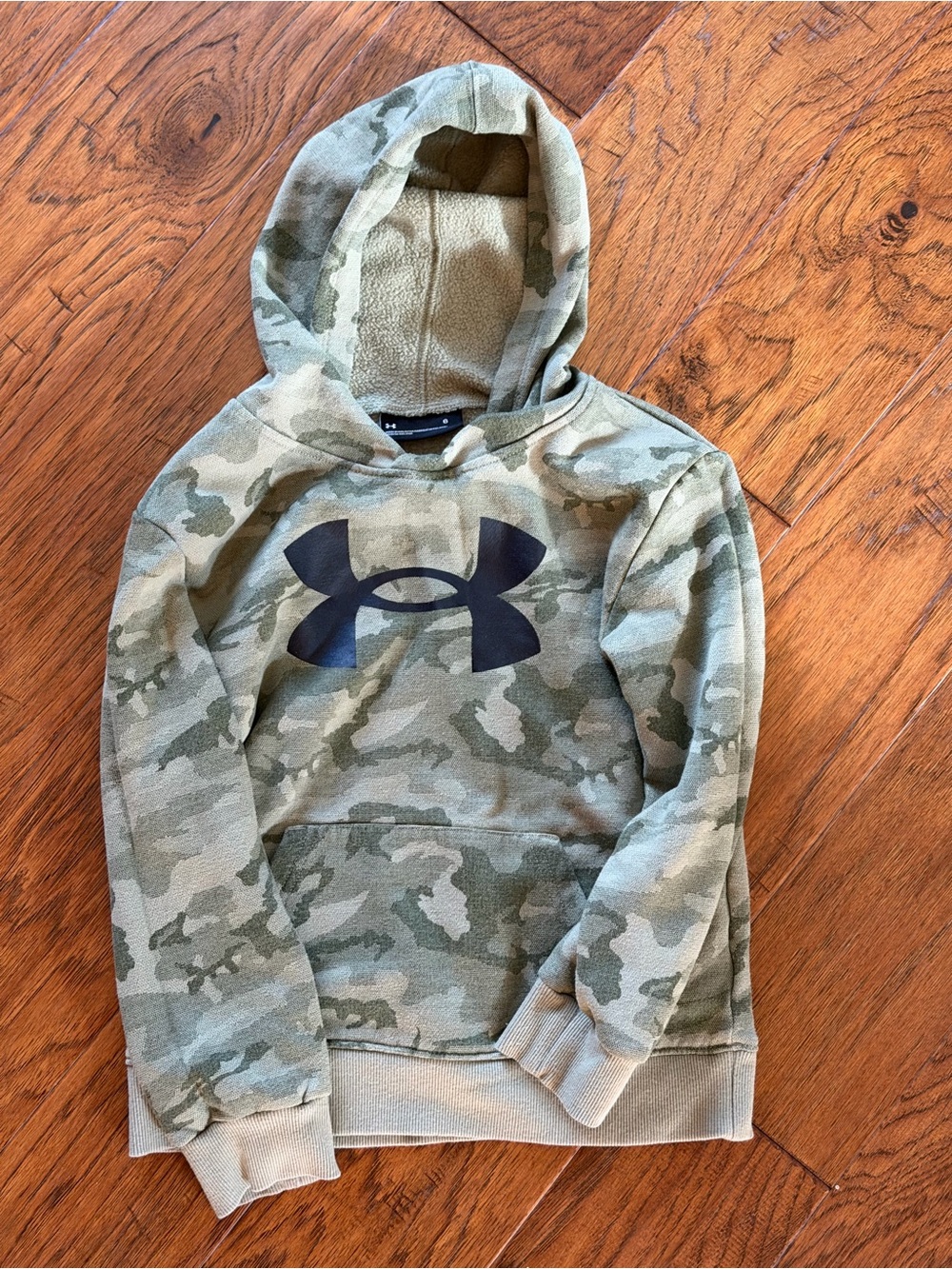 Under Armour Kids Camo Hoodie in Green and Tan